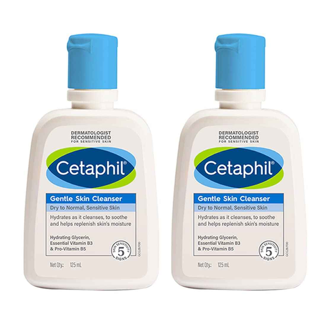 Cetaphil Paraben, Sulphate-Free Gentle Skin Hydrating Face Wash Cleanser with Niacinamide, Vitamin B5 for Dry to Normal, Sensitive Skin - 125 ml