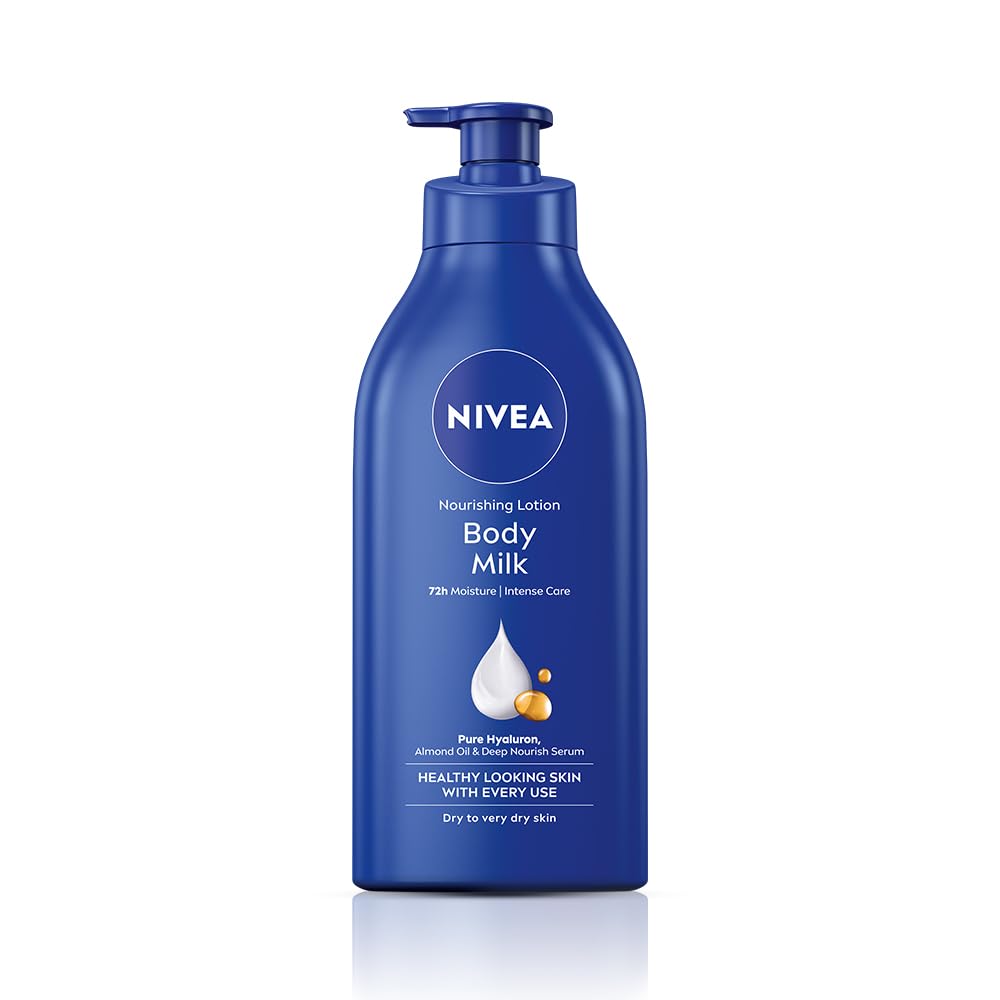 NIVEA Nourishing Body Milk 600ml Body Lotion with Hyaluronic Acid | 72Hr Hydration | Deep Moisture Care for Very Dry Skin | Enriched with Almond Oil | Smooth, Radiant & Healthy Looking Skin Care - The Everyday Empress