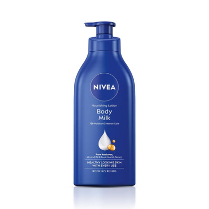 NIVEA Nourishing Body Milk 600ml Body Lotion with Hyaluronic Acid | 72Hr Hydration | Deep Moisture Care for Very Dry Skin | Enriched with Almond Oil | Smooth, Radiant & Healthy Looking Skin Care - The Everyday Empress