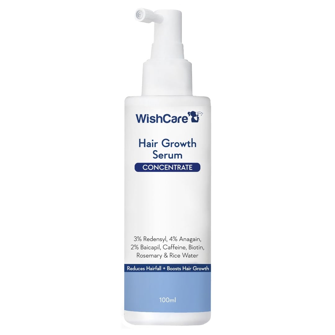 WishCare Hair Growth Serum Concentrate - 3% Redensyl, 4% Anagain, 2% Baicapil, Caffeine, Biotin, Plant Keratin & Rice Water - Hair Growth Serum For Men & Women, 30ml - The Everyday Empress
