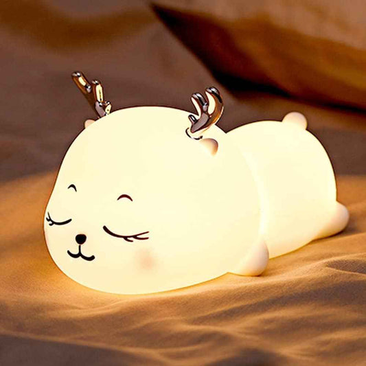 Groeien Unicorn Horse Touch Silicone Night Lamp for Bedroom, Kids, Birthday Gifts, Valentine Gift for Couples, USB Rechargeable, 7 Colour Changing Light (Multicolor) (Unicorn Horse lamp, 1)