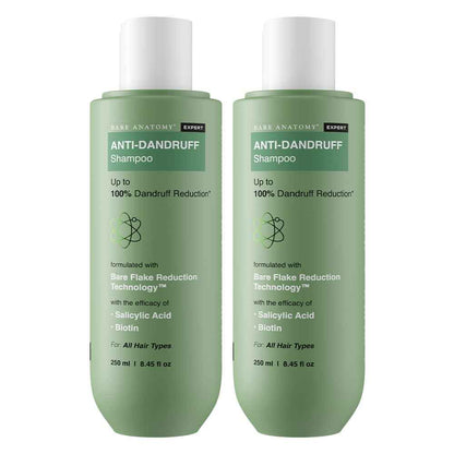 Bare Anatomy Anti Dandruff | Reduces Up To 100% Strengthens Hair|Derma Approved Shampoo With Salicylic Acid & Biotin|Helps Remove Flakes And Itching| Shampoo For All Hair Types|For Women And Men|100Ml