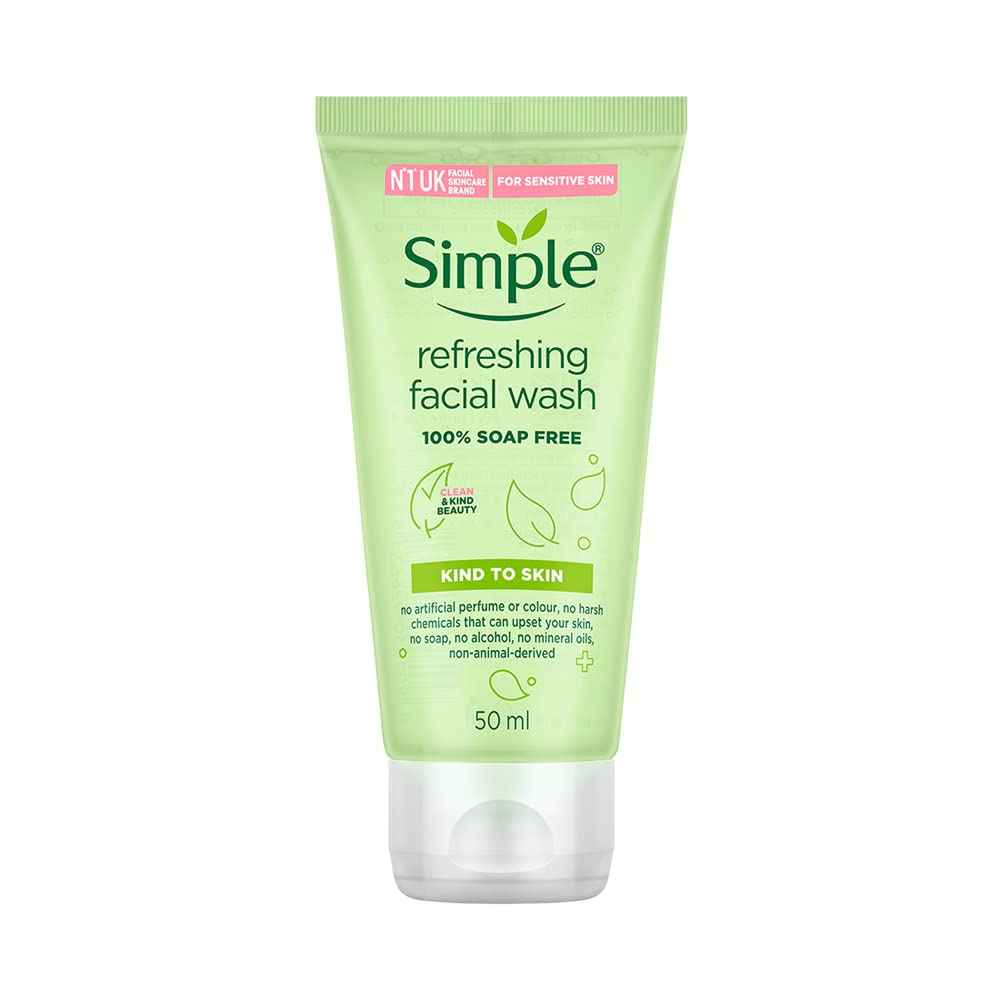 Simple Kind To Skin Refreshing Facial Wash 150 ml | 100% Soap-Free Facewash that doesn't dry out your skin| For All Skin Types