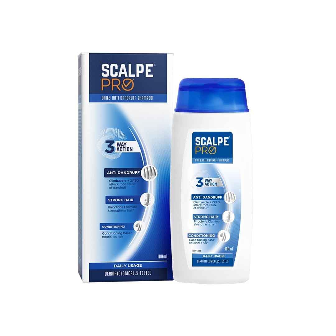 Scalpe Pro Daily Anti-Dandruff Shampoo | Removes Dandruff from Source | Helps with Itching, Irritation & Redness accompanying Dandruff | Scalpe Science | Climbazole & ZPTO Formulation | Strong & Smooth Hair | Daily Use | Dermatologically Tested Solution |