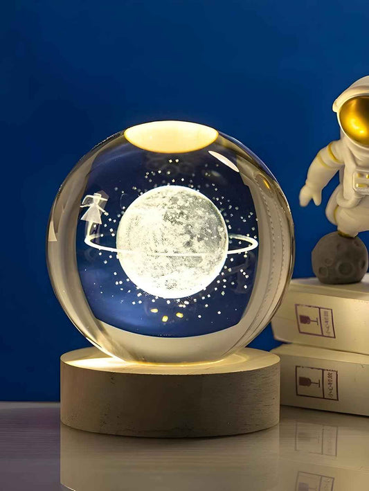 Desidiya Acrylic Romantic Ocean Wave Night Light Projector Lamp, 3D Water Wave Effect Crystal Table Lamp with Remote Control (Battery Not Included), LED Projection for Bedroom Decor, Cube