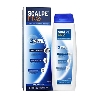 Scalpe Pro Daily Anti-Dandruff Shampoo | Removes Dandruff from Source | Helps with Itching, Irritation & Redness accompanying Dandruff | Scalpe Science | Climbazole & ZPTO Formulation | Strong & Smooth Hair | Daily Use | Dermatologically Tested Solution |