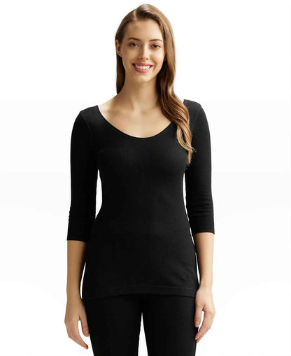Jockey 2503 Women's Super Combed Cotton Rich Three Quarter Sleeve Slim Fit Thermal Top with Stay Warm Technology
