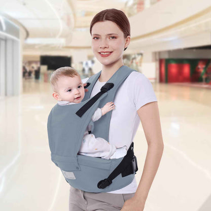 R for Rabbit Upsy Daisy Ergo Baby Carrier for New Born | 8 in 1 Hip Seat Front and Back Carry Position Adjustable Straps Kangaroo Bags for 4 to 36 Months Kids Upto 15 Kg (Dark Grey)
