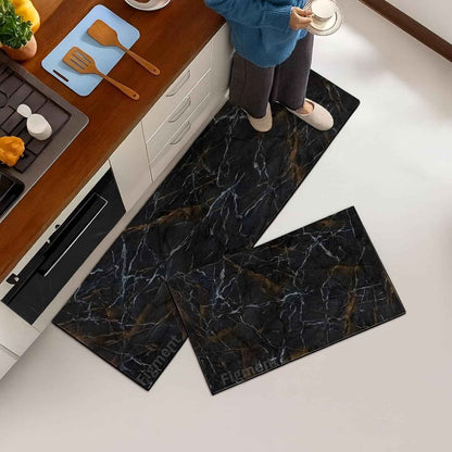 Figment 2 Pcs Kitchen Mats - Waterproof Memory Foam Standing Desk Floor Mat Non Slip Kitchen Rugs, Comfort Runner Rug Floor Mat Carpets for Kitchen Home Office, Sink & Laundry(118 * 38 cm, 58 * 38 cm)