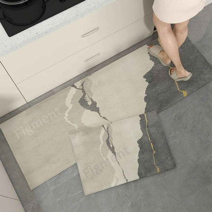 Figment 2 Pcs Kitchen Mats - Waterproof Memory Foam Standing Desk Floor Mat Non Slip Kitchen Rugs, Comfort Runner Rug Floor Mat Carpets for Kitchen Home Office, Sink & Laundry(118 * 38 cm, 58 * 38 cm)