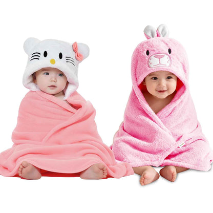 OYO BABY Newborn Hooded Swaddle Blanket Combo – Wearable Wrapper Sleeping Bags (0-6 Months, 72x68cm), Blue & White, I Love MOM & PAPA Embroidery