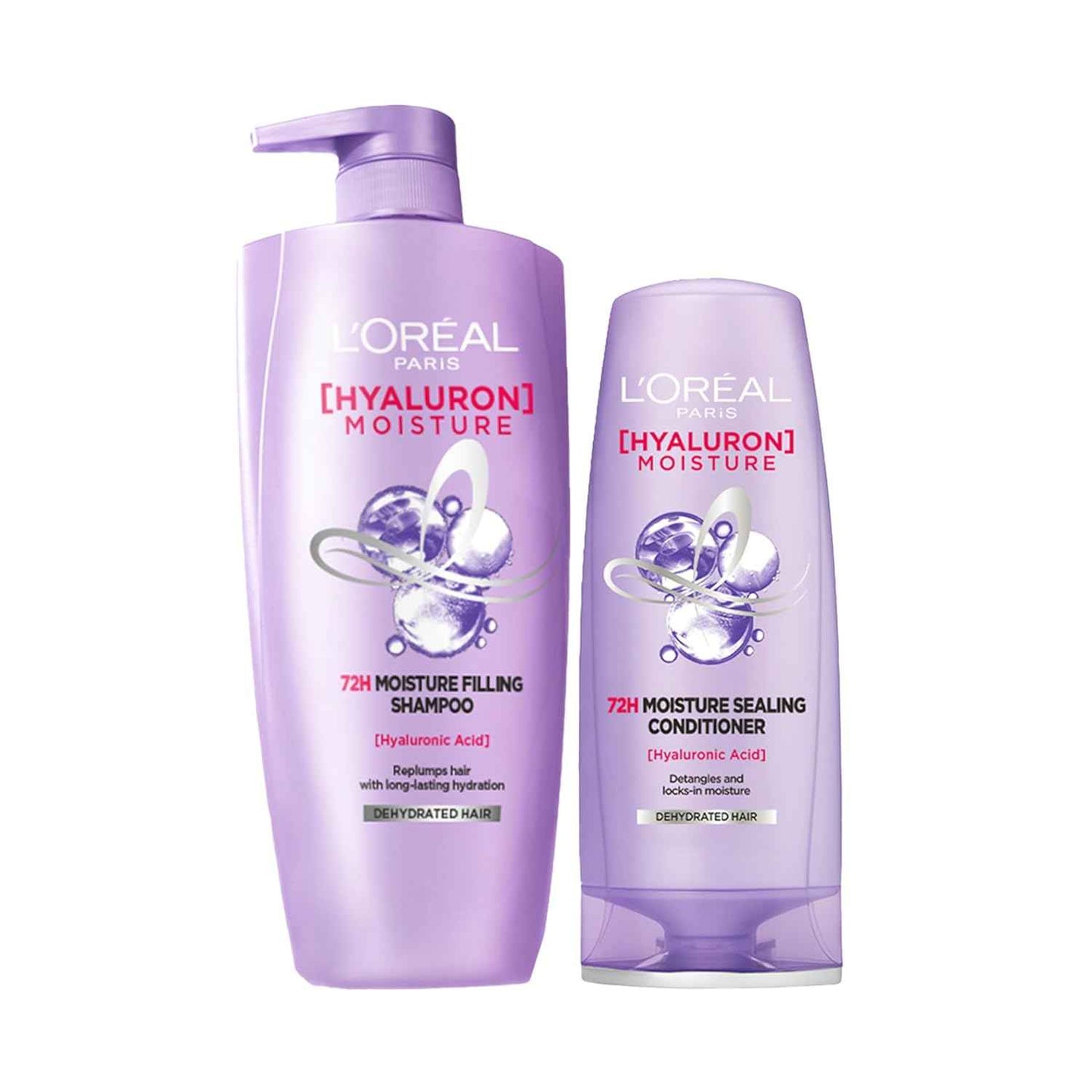 L Oréal Paris Moisture Filling Shampoo, With Hyaluronic Acid, For Dry & Dehydrated Hair, Adds Shine & Bounce, Hyaluron Moisture 72H, 340Ml.