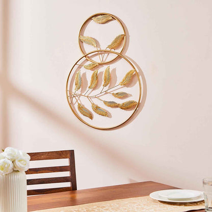 Amazon Brand - Solimo Leaves Metal Wall Decor | Elegant Nature-Inspired Iron Wall Hanging | Sturdy Iron | Wall Hanging | Wall Décor | Easy Installation | 37 x 25 cm Each | Set of 3