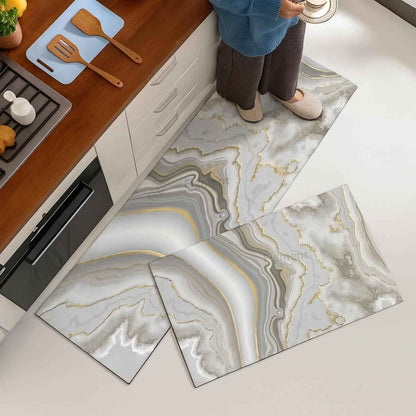 Figment 2 Pcs Kitchen Mats - Waterproof Memory Foam Standing Desk Floor Mat Non Slip Kitchen Rugs, Comfort Runner Rug Floor Mat Carpets for Kitchen Home Office, Sink & Laundry(118 * 38 cm, 58 * 38 cm)