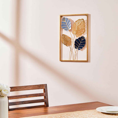 Amazon Brand - Solimo Leaves Metal Wall Decor | Elegant Nature-Inspired Iron Wall Hanging | Sturdy Iron | Wall Hanging | Wall Décor | Easy Installation | 37 x 25 cm Each | Set of 3