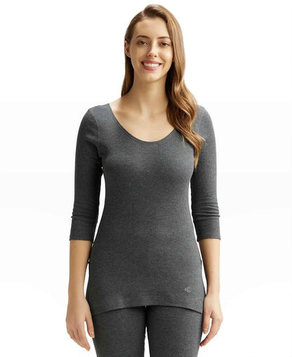 Jockey 2503 Women's Super Combed Cotton Rich Three Quarter Sleeve Slim Fit Thermal Top with Stay Warm Technology