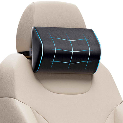FOVERA Car Neck Rest Pillow | 2 Years Warranty | Memory Foam Neck Pillow for Car, Car Seat Head Rest Cushion for Neck & Cervical Support - Relieves Neck Pain (Medium, Black, Pack of 1)