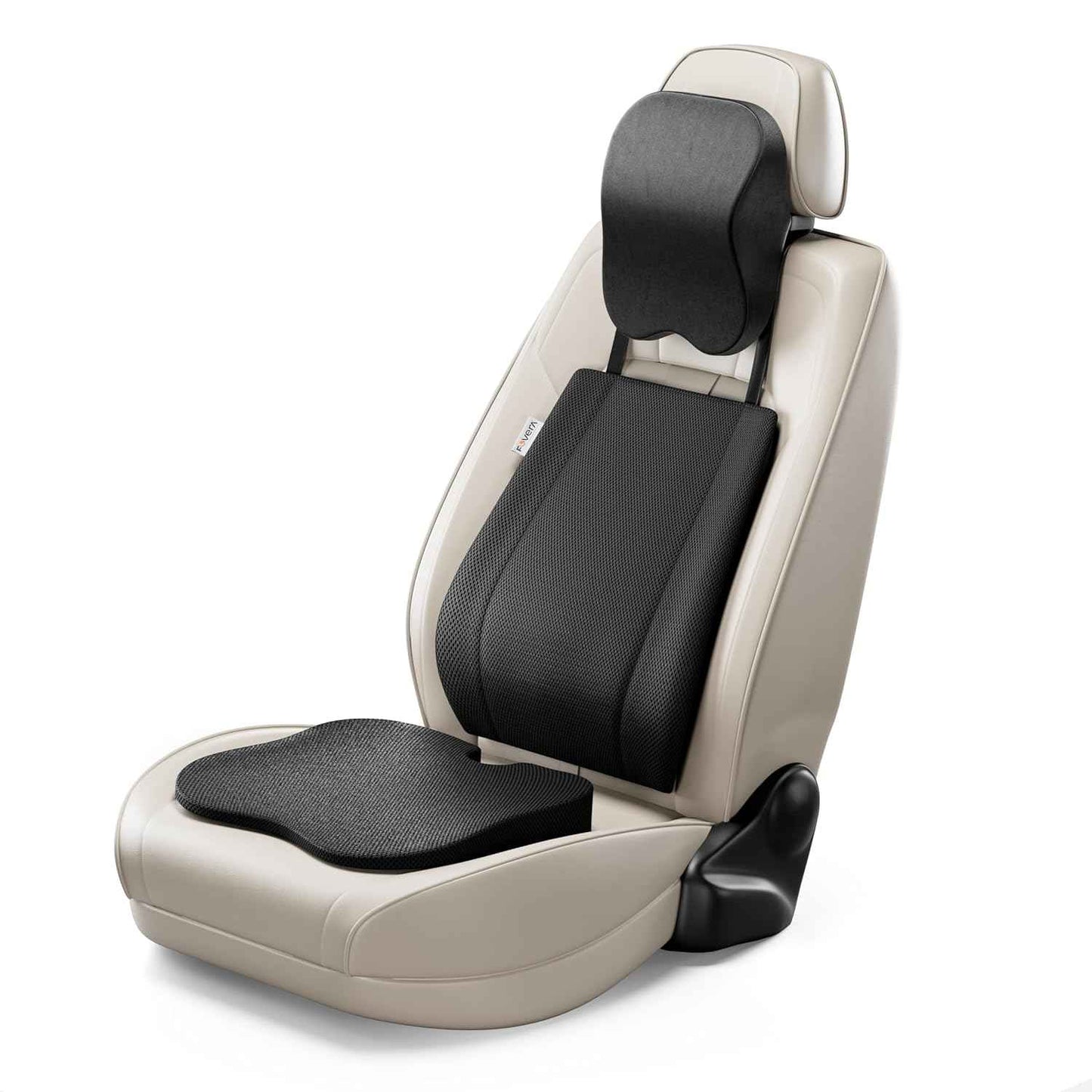 FOVERA Car Neck Rest Pillow | 2 Years Warranty | Memory Foam Neck Pillow for Car, Car Seat Head Rest Cushion for Neck & Cervical Support - Relieves Neck Pain (Medium, Black, Pack of 1)