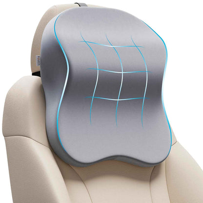 FOVERA Car Neck Rest Pillow | 2 Years Warranty | Memory Foam Neck Pillow for Car, Car Seat Head Rest Cushion for Neck & Cervical Support - Relieves Neck Pain (Medium, Black, Pack of 1)