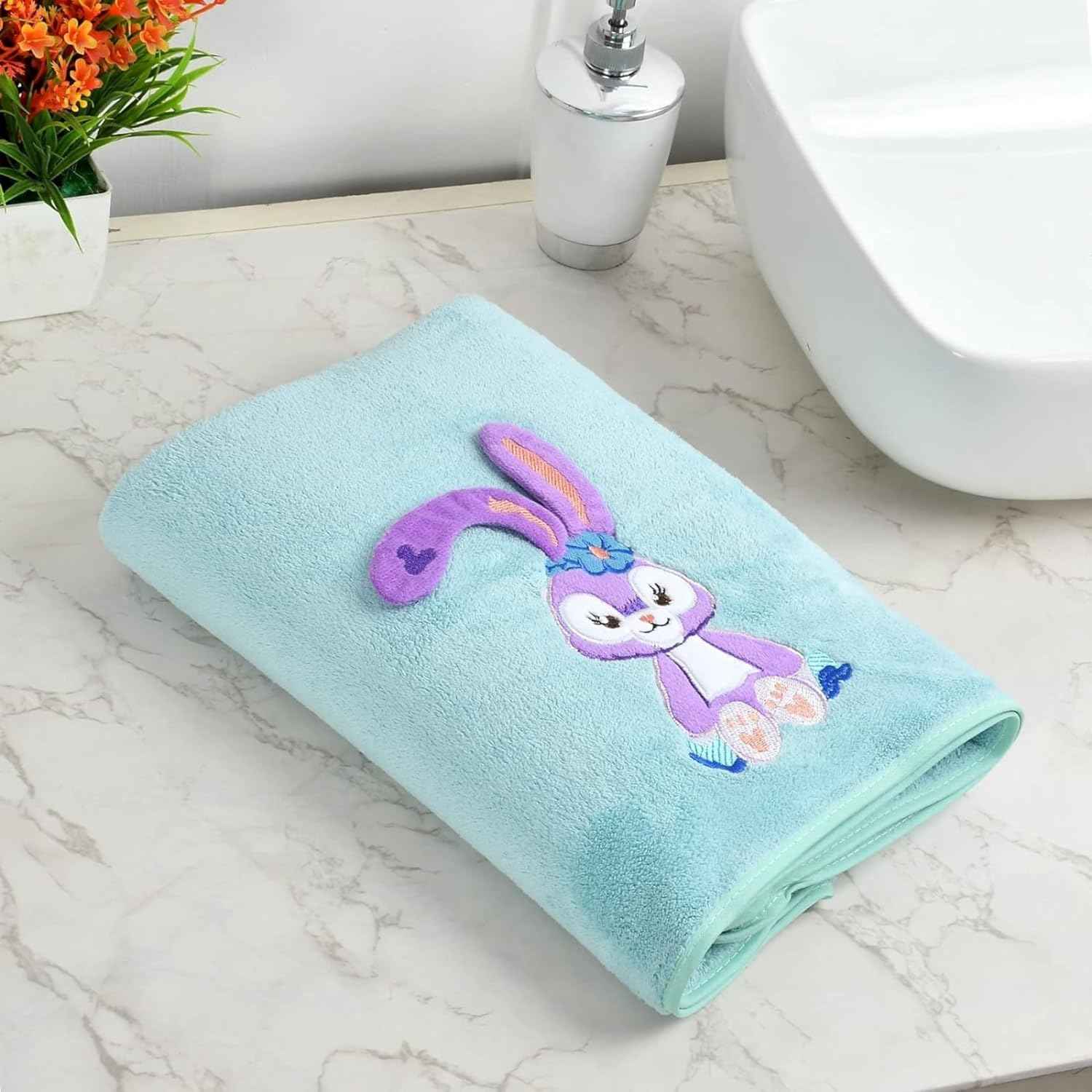 Microfiber Kids Bath Towels Quick Dry Super Absorbent Super Soft Bath Towel for Babies Toddler-Baby Towel for Boys and Girls (Green, Pack of 1)