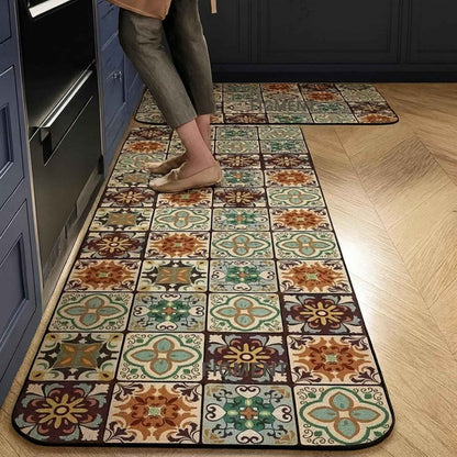 Figment 2 Pcs Kitchen Mats - Waterproof Memory Foam Standing Desk Floor Mat Non Slip Kitchen Rugs, Comfort Runner Rug Floor Mat Carpets for Kitchen Home Office, Sink & Laundry(118 * 38 cm, 58 * 38 cm)