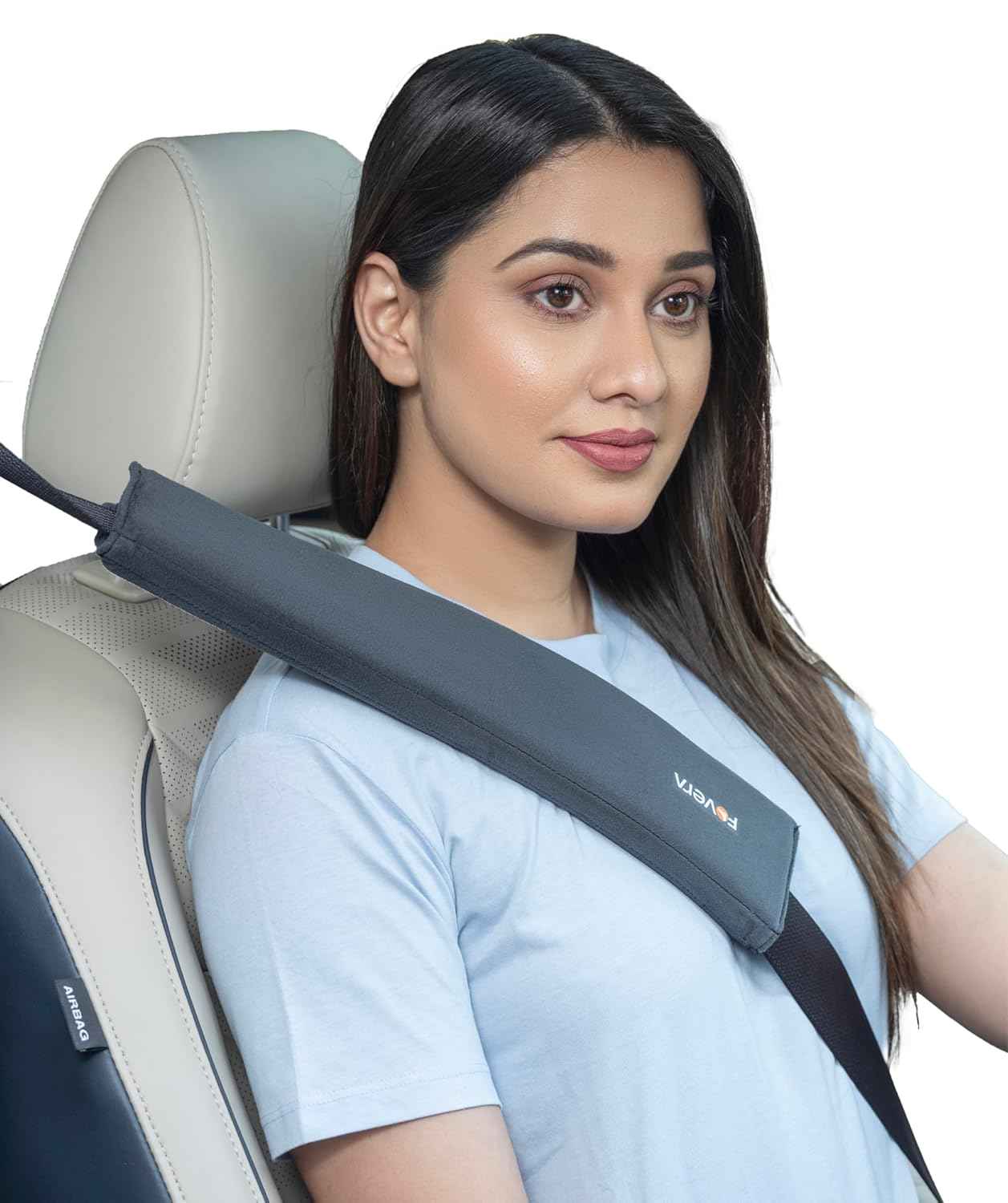 FOVERA Car Neck Rest Pillow | 2 Years Warranty | Memory Foam Neck Pillow for Car, Car Seat Head Rest Cushion for Neck & Cervical Support - Relieves Neck Pain (Medium, Black, Pack of 1)