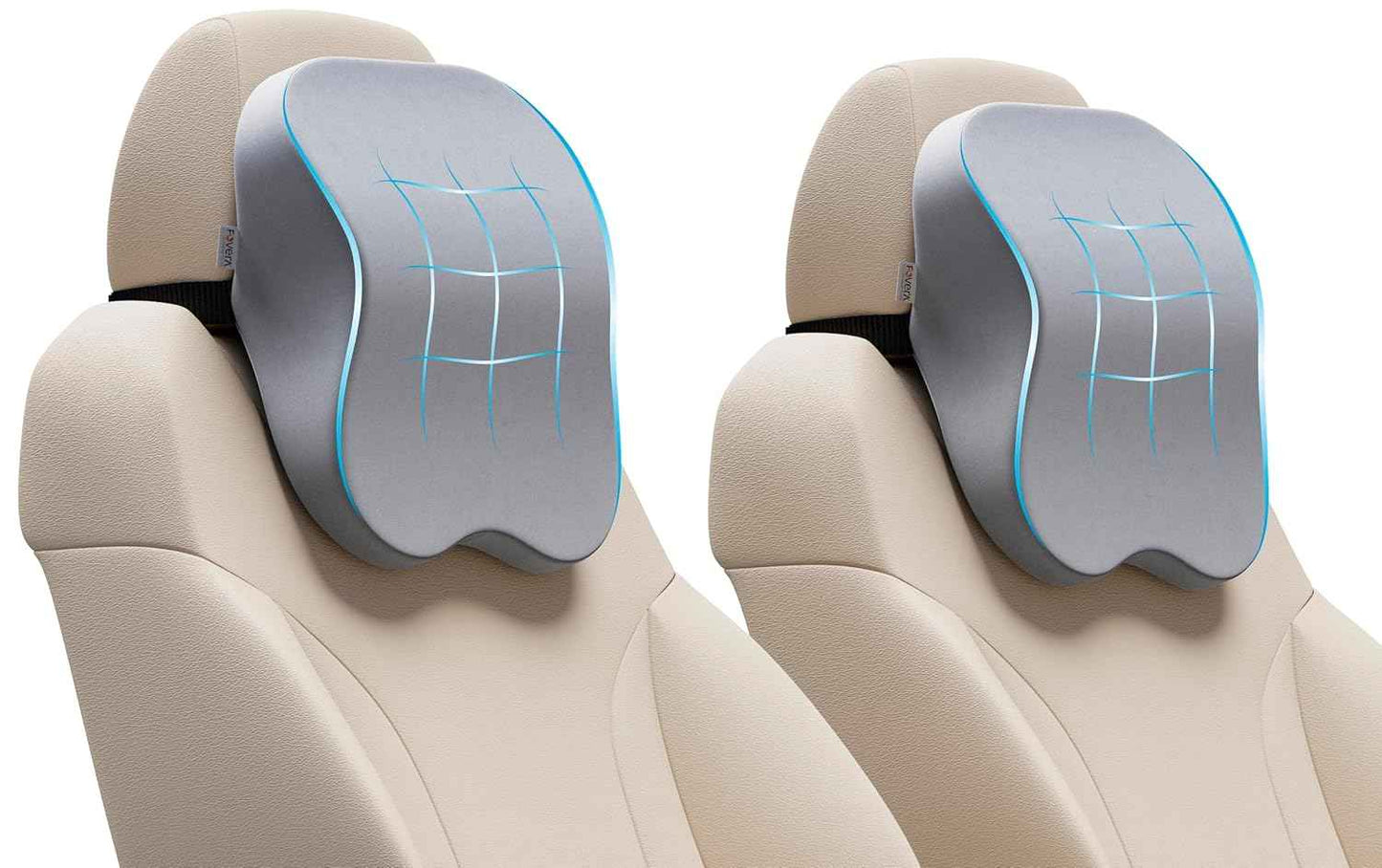 FOVERA Car Neck Rest Pillow | 2 Years Warranty | Memory Foam Neck Pillow for Car, Car Seat Head Rest Cushion for Neck & Cervical Support - Relieves Neck Pain (Medium, Black, Pack of 1)