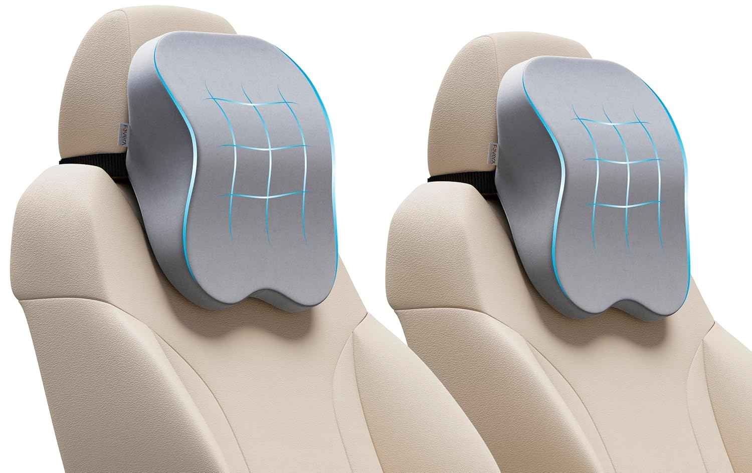 FOVERA Car Neck Rest Pillow | 2 Years Warranty | Memory Foam Neck Pillow for Car, Car Seat Head Rest Cushion for Neck & Cervical Support - Relieves Neck Pain (Medium, Black, Pack of 1)