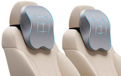 FOVERA Car Neck Rest Pillow | 2 Years Warranty | Memory Foam Neck Pillow for Car, Car Seat Head Rest Cushion for Neck & Cervical Support - Relieves Neck Pain (Medium, Black, Pack of 1)