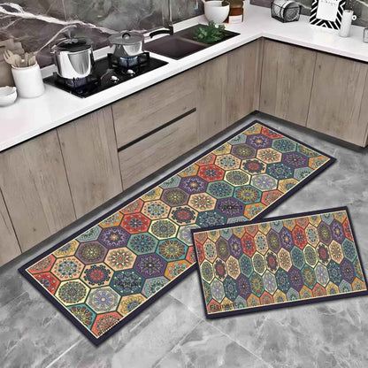Figment 2 Pcs Kitchen Mats - Waterproof Memory Foam Standing Desk Floor Mat Non Slip Kitchen Rugs, Comfort Runner Rug Floor Mat Carpets for Kitchen Home Office, Sink & Laundry(118 * 38 cm, 58 * 38 cm)